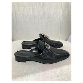 Hermès-HERMES Flats T.EU 38 Leather-Black