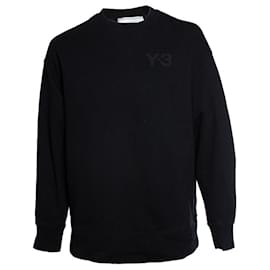 Y3 Y-3, schwarzer Rundhals-Pullover Schwarz