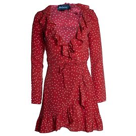Autre Marque Realisation, Kleid mit Sternenrüsche Rot