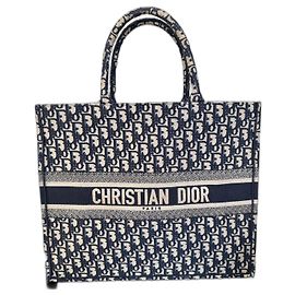 Dior Book Tote Blue Cloth Blue