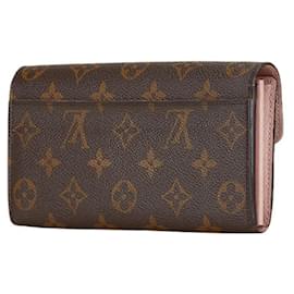Louis Vuitton-Louis Vuitton Monogram Portefeuille Sarah Long Wallet-Brown,Pink