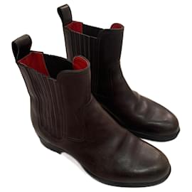 Hermès-Kross Hermes boots-Dark brown