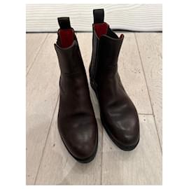 Hermès-Kross Hermes boots-Dark brown