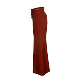 Autre Marque-Zimmerman, wide flared pantalon-Brown,Red