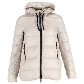Moncler Quilted Zipped Down Jacket in Beige Polyamide Beige