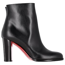 Christian Louboutin-Christian Louboutin Adox 85 Ankle Boots in Black Leather -Black