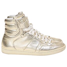 Baskets Saint Laurent SL/12H en cuir doré Doré Métallisé