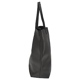 Saint Laurent-Saint Laurent Shopping N/S Tote Bag in Grey Leather-Black