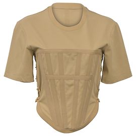 Autre Marque Camiseta corset Dion Lee en algodón orgánico caqui Verde Caqui