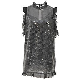 Top sans manches en nylon polyester gris sequiné Sacai Gris