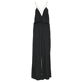 Ba&Sh Chain Strap V-Neck Jumpsuit in Black Viscose Black