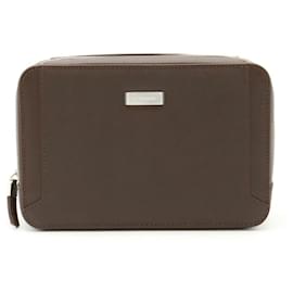 Burberry-Burberry Leather Clutch Bag-Brown