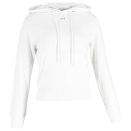 Off White-Off-White Arrow Print Hoodie in White Cotton-White