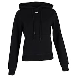 Off White-Off-White Arrow Print Hoodie in Black Cotton-Black