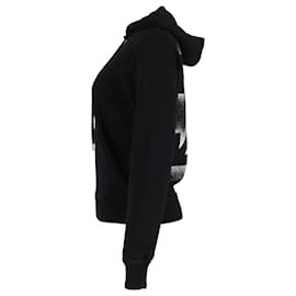 Off White-Off-White Arrow Print Hoodie in Black Cotton-Black