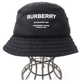 Burberry Nylon Horseferry Logo Bucket Hat Black Black