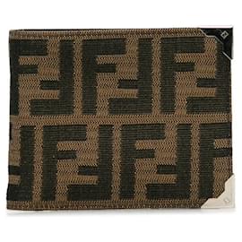 Fendi-Fendi Zucca Canvas Long Wallet-Brown