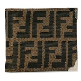 Fendi-Fendi Zucca Canvas Long Wallet-Brown