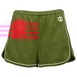 Gucci-Gucci Interlocking G Track Shorts in Red Cotton-Red