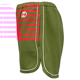 Gucci-Gucci Interlocking G Track Shorts in Red Cotton-Red