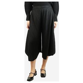Pleats Please Schwarze plissierte Ballonhosen - Größe UK 10 Schwarz