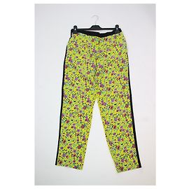 Etro gelbe Seidenhose mit Blumenmuster - Größe UK 12 Gelb