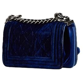 Chanel-Chanel Boy Matelassée Chain Shoulder Bag-Silvery,Blue