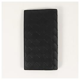 Bottega Veneta-Bottega Veneta Intrecciato Long Leather Wallet-Black