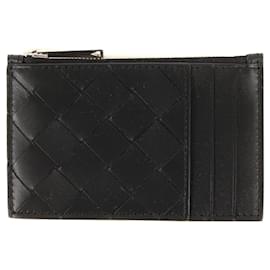 Bottega Veneta-Bottega Veneta Intrecciato Leather Coin Case-Black