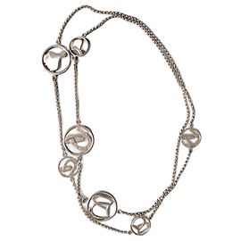 Hermès Equestrian Necklace Silver 35" Long Belcher Chain Horseshoe Silver hardware Silver hardware