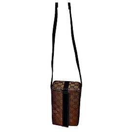 Authentic Vintage Gucci Monogram GG Box Shaped Neck Strap Bag Beige
