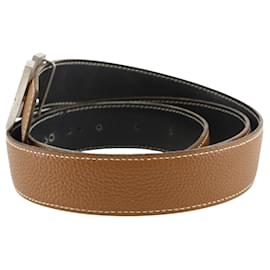 Hermès-Hermes H Belt 90 Constance Reversible Leather-Brown,Black
