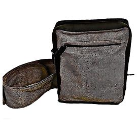 Authentic Prada 99 AW Archive Canvas & Leather Chest Rig Mini Body Bag Grey