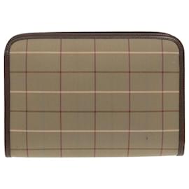 Autre Marque-Burberrys Nova Check Clutch Bag Canvas Brown Auth am7055-Brown