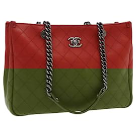 Chanel-CHANEL Matelasse Chain Boy Chanel Shoulder Bag Leather Orange CC Auth bs18169-Orange