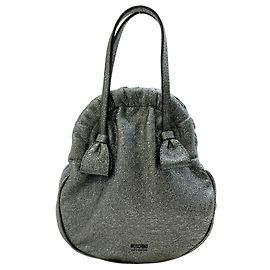 Moschino Cheap And Chic Silver Metallic Glitter Bag Silvery