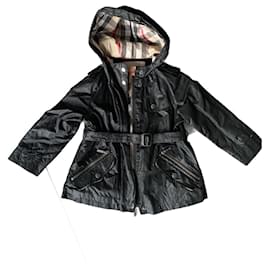 Burberry-Blousons, manteaux filles-Noir