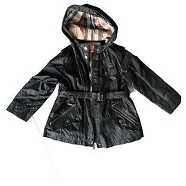Impermeabile Burberry nero con cappuccio Taglia 2 anni Nero