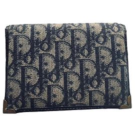 Christian Dior Dior Monogramm Geldbörse Marineblau