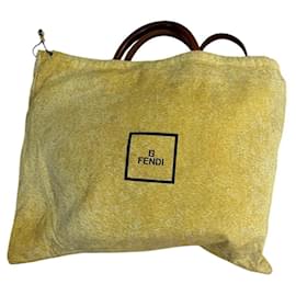 Fendi-Beautiful Fendi tote bag in multicoloured Zucca leather-Brown,Black,Multiple colors,Green,Dark brown