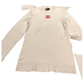 Chanel Strickpullover aus Wolle weiß Weiß