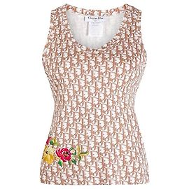 Tee Trotter SS05 di Christian Dior di John Galliano Marrone Multicolore Beige