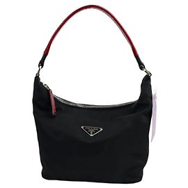 Prada Tessuto Collector Re-Edition Baguette Nylon e Pelle Nera Nero