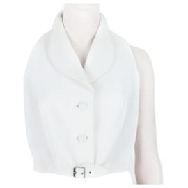 Alaïa Raffia-Weste Alaia Weiß
