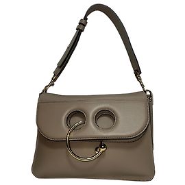 Bolsa de Ombro Pierce da JW Anderson em Couro Bege Bege