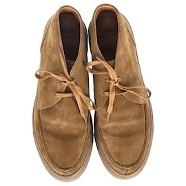 Autre Marque-Mr P. Larry Split-Toe Regenerated Chukka Boots in Brown Suede-Brown