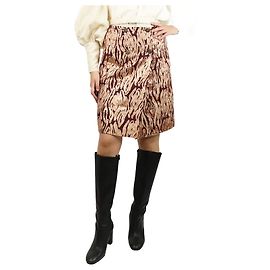 Salvatore Ferragamo Jupe midi texturée bordeaux à boutons - taille UK 8 Bordeaux