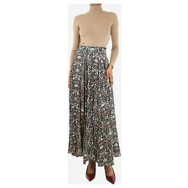 Zadig & Voltaire Falda maxi plisada con estampado multicolor - talla UK 6 Multicolor