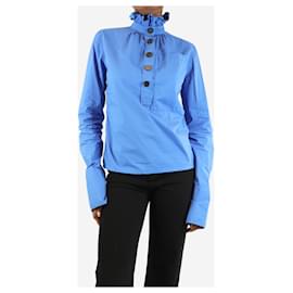 JW Anderson-Blue ruffle trim cotton shirt - size UK 6-Blue