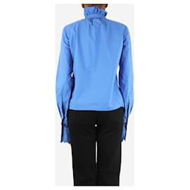JW Anderson-Blue ruffle trim cotton shirt - size UK 6-Blue